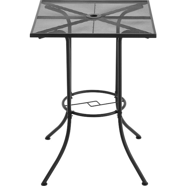 Global Industrial Interion 30 Square Outdoor Bar Table, Steel Mesh, Black 262088 - main